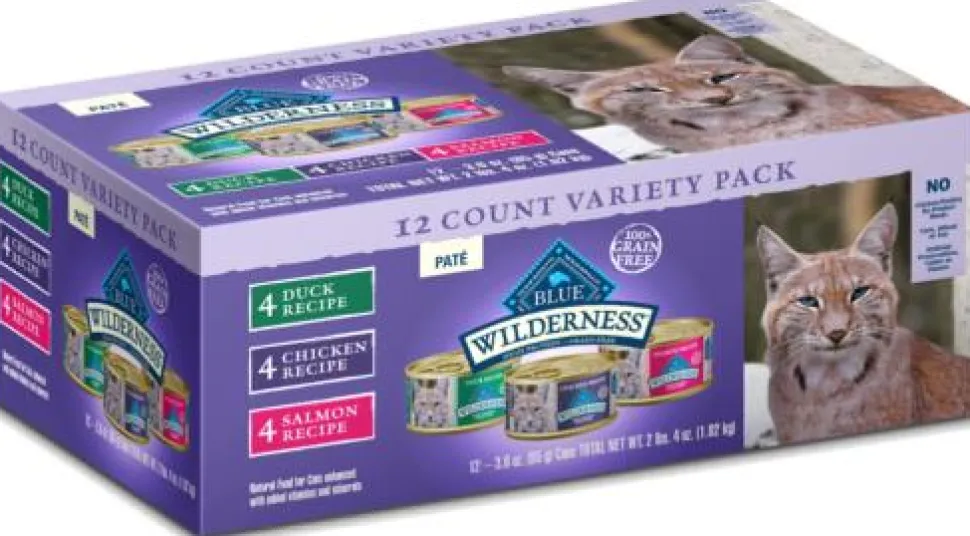 Blue Buffalo Wilderness Chicken Duck and Salmon Canned Cat Food - Variety Pack - 3 Oz - Case of 12 - 2 Pack