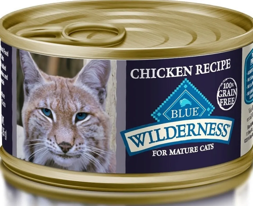 Blue Buffalo Wilderness Grain Free Chicken Recipe Canned Food For Mature Cats