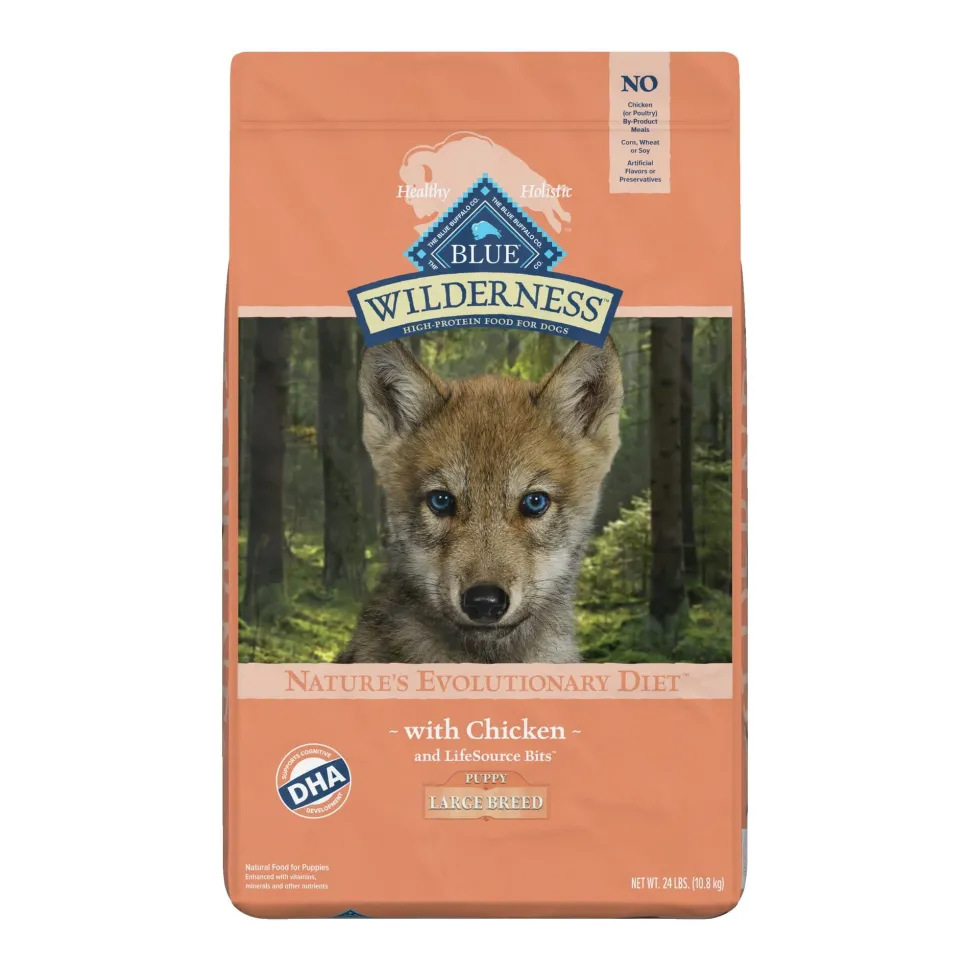 Blue Buffalo Wilderness Puppy Large-Breed High-Protein Chicken Dry Dog Food - 24 Lbs
