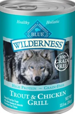 Blue Buffalo Wilderness Trout and Chicken Canned Dog Food - 12.5 Oz - Case of 12