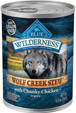 Blue Buffalo Wilderness Wolf Creek Stew Chunky Chicken Stew Canned Dog Food