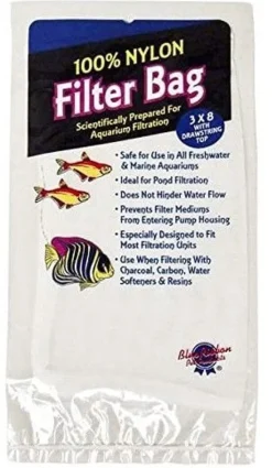 Blue Ribbon Aquarium Supplies Nylon Filter Bag With Draw String