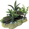 Blue Ribbon Exotic Environments Log Cavern With Plants Tank Accessory