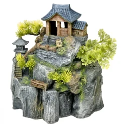 Blue Ribbon Exotic Environments Asian Cottage House W Bonsai Tank Accessory