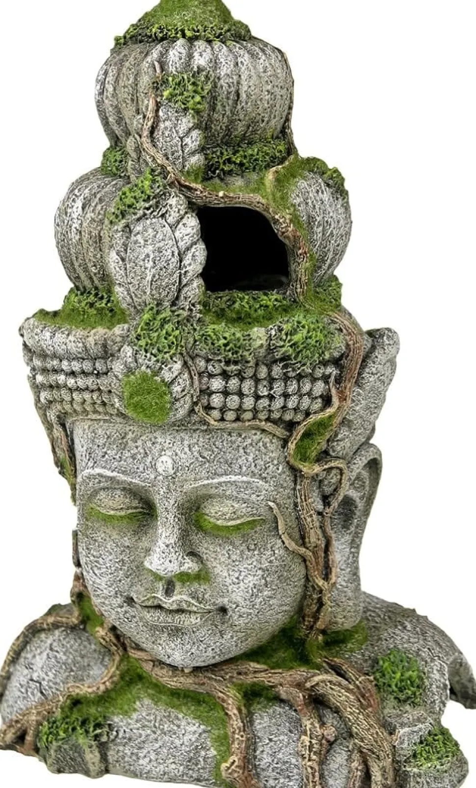 Blue Ribbon Exotic Environments Cambodian Warrior Statue With Moss Tank Accessory