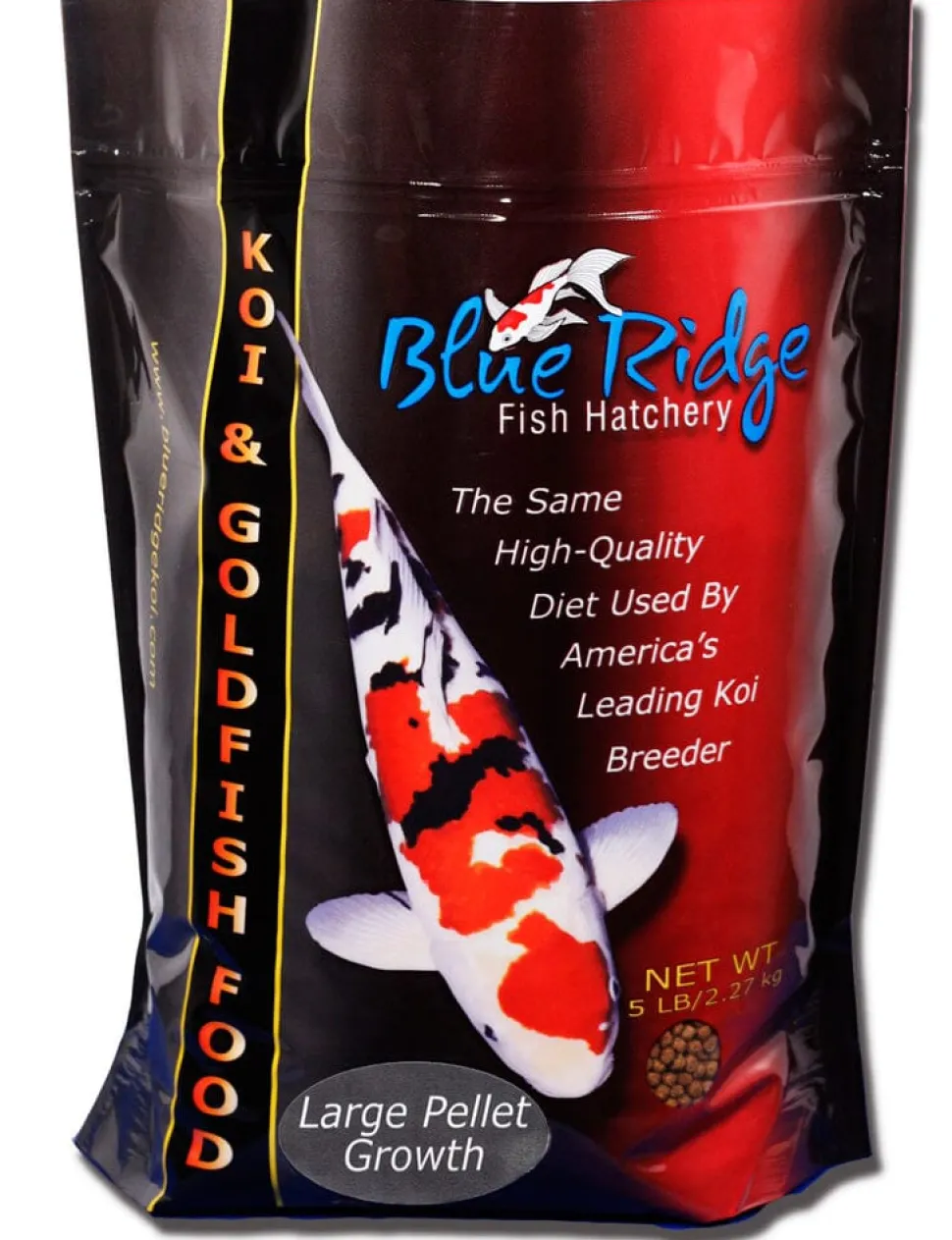 Blue Ridge Fish Hatchery Growth Formula Pellet Fish Food for Koi and Goldfish - 5 lbs - Large