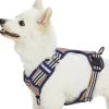 Blueberry Pet Soft and Comfy 3M Reflective Multi-Colored Stripe Mesh Padded No Pull Dog Harness Vest Olive and Blue-Gray