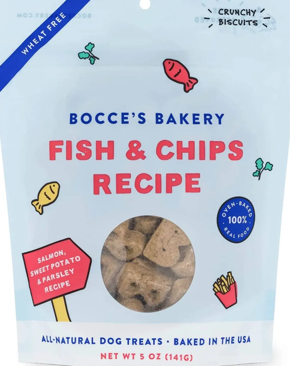 Bocce's Bakery Fish Chips Soft and Chewy Dog Treats - 5 Oz