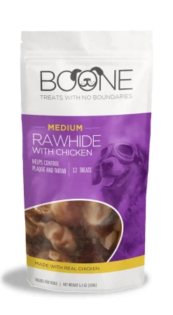 Boone Chicken Drizzled Knotted Bones Mass Natural Dog Chews - Chicken - Medium - 6.88 Oz