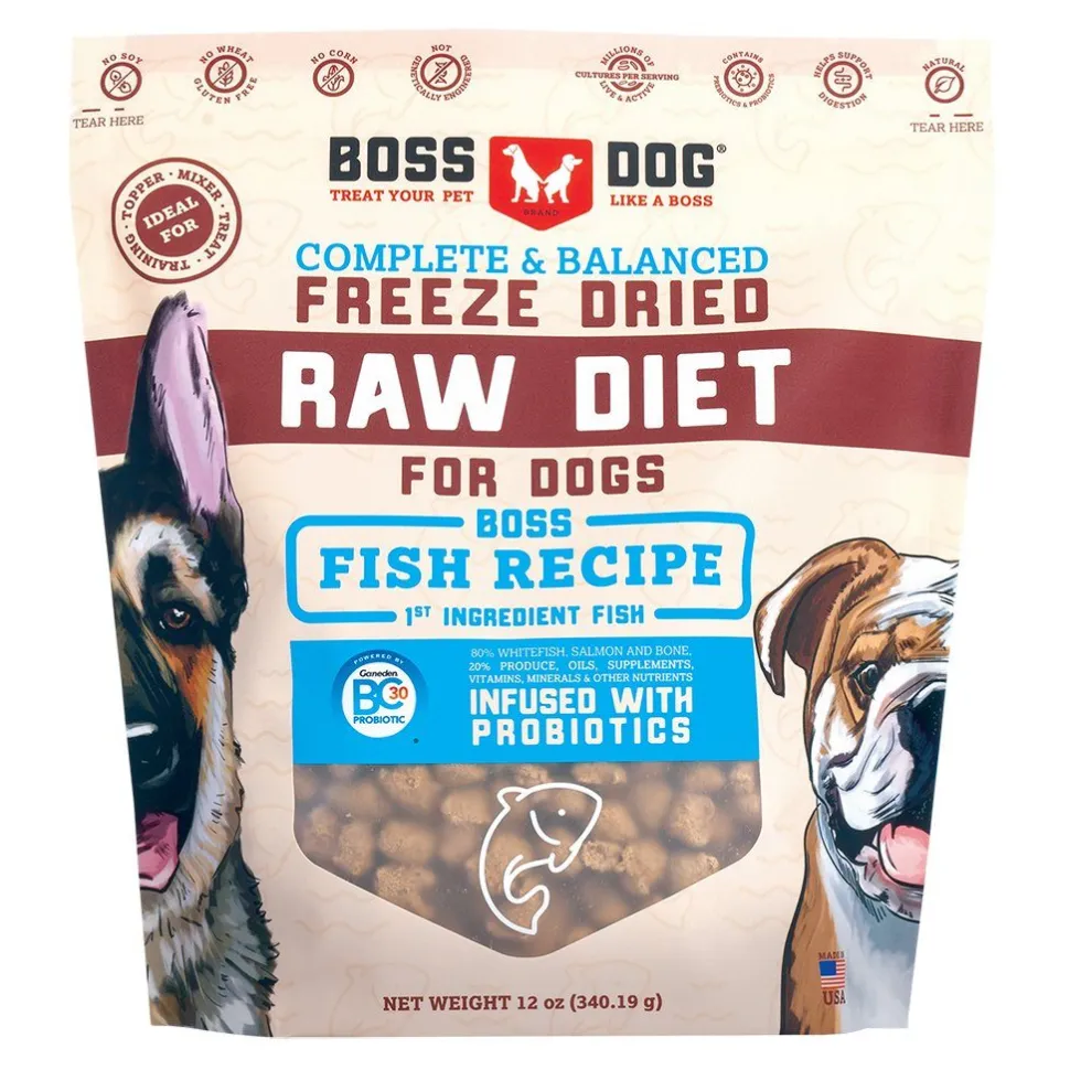 Boss Dog Complete Diet Fish Recipe Freeze-Dried Dog Food - 12 oz Bag