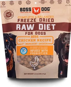 Boss Dog Frozen Complete Raw Chicken Diet 8 oz Patties Raw Dog Food - 6lb Bag