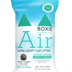 Boxiecat Air Lightweight Gently Scented Dust-Free Moisture Activated and Odor Control Plant Based Clumping Cat Kitty Litter - 16.5 Lbs