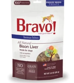 BRAVO! Bonus Bites Freeze-Dried Buffalo Liver Dog Treats - 3 Oz