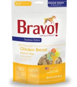 BRAVO! Bonus Bites Freeze-Dried Chicken Breast Dog Treats - 3 Oz
