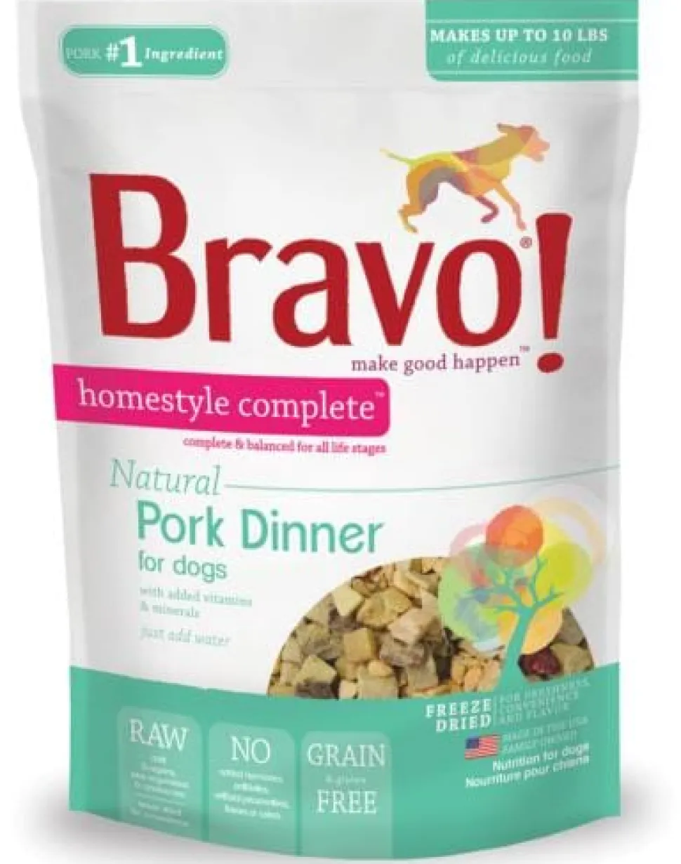 Bravo! Freeze Dried Homestyle Complete Pork Dinner For Dogs Food