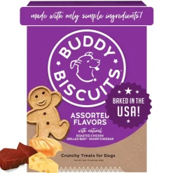Buddy Biscuits Assorted Flavors Baked Dog Treats - Roasted Chicken Grilled Beef Sharp Cheddar