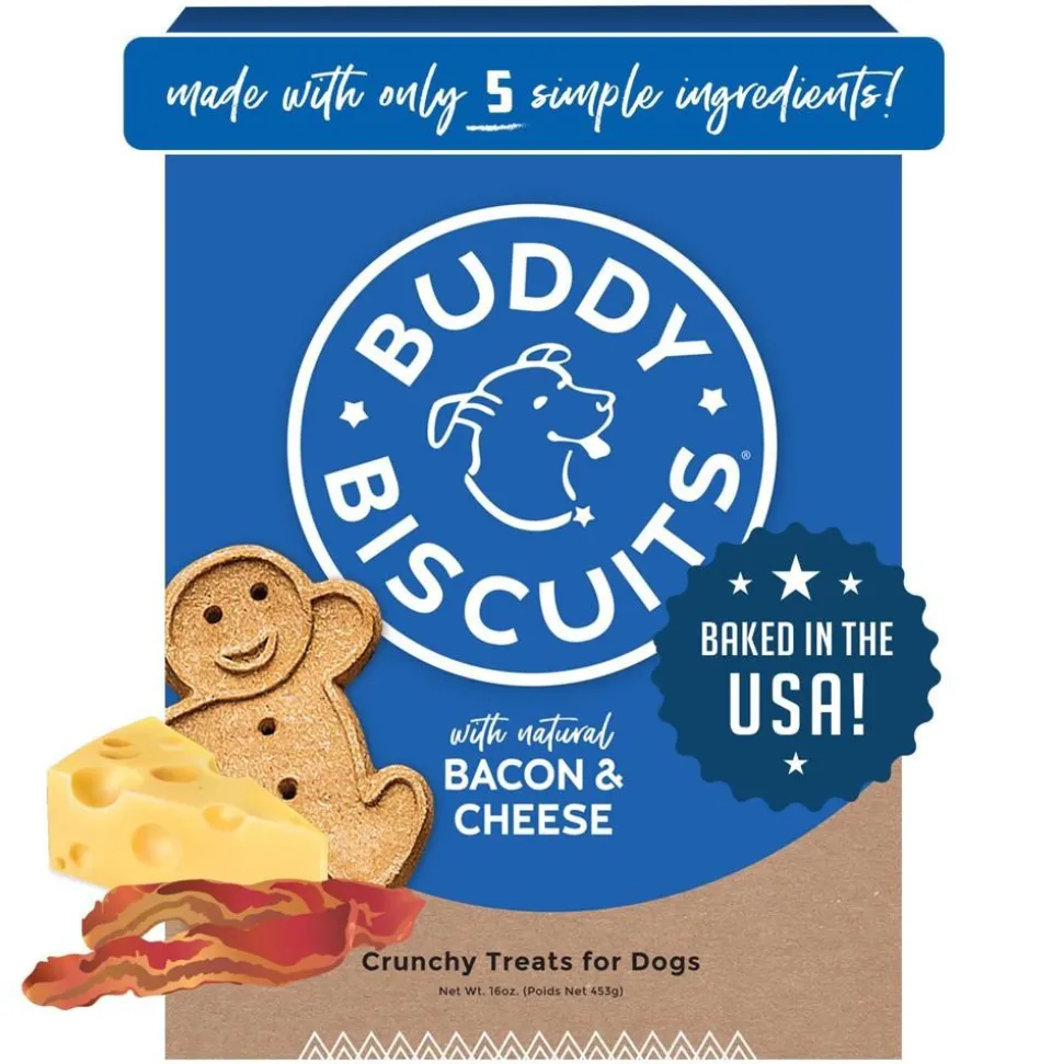 Buddy Biscuits Bacon & Cheese Original Baked Dog Treats - 16 oz Bag