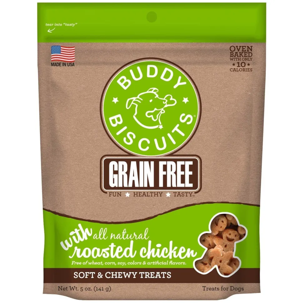 Buddy Biscuits Grain-Free Rotisserie Chicken Soft and Chewy Dog Treats - 5 oz Bag
