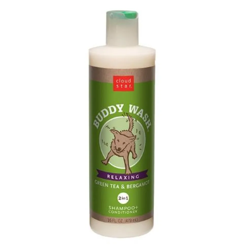 Buddy Wash Green Tea & Bergamot Shampoo Cat and Dog Shampoo and Conditioner - 16 oz Bottle