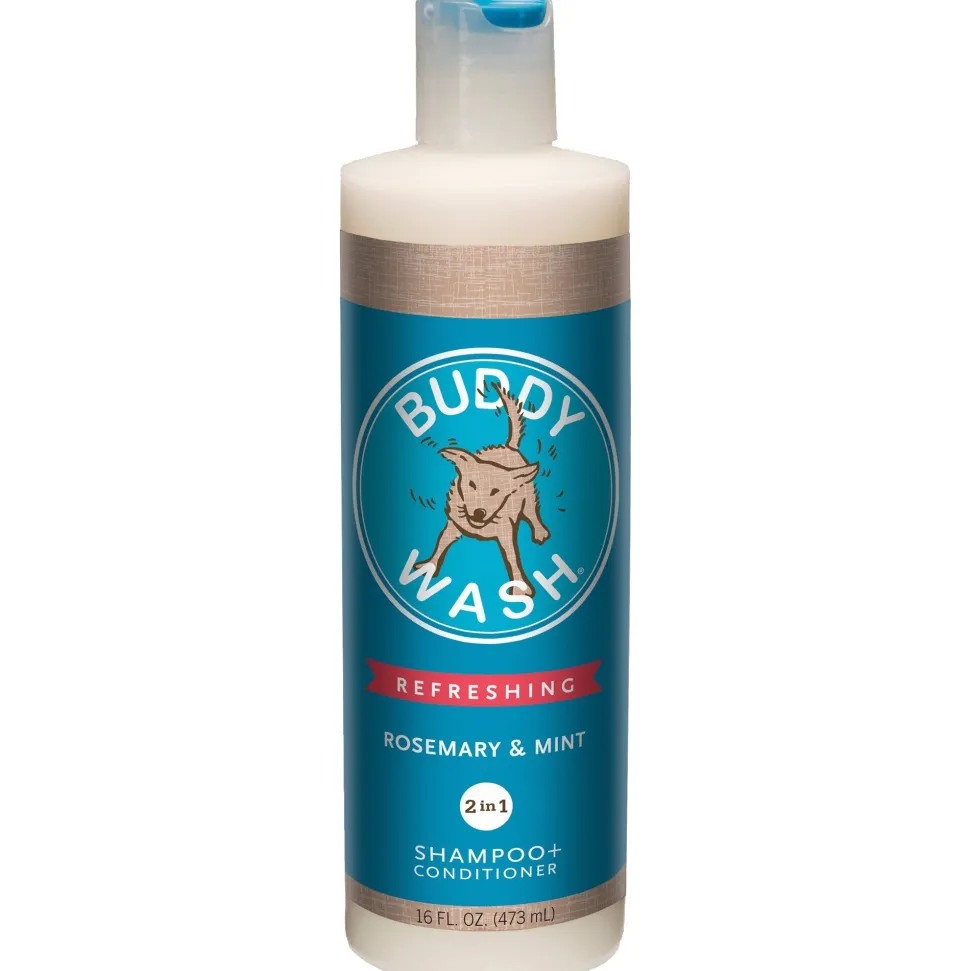 Buddy Wash Rosemary & Mint Shampoo Cat and Dog Shampoo and Conditioner - 16 oz Bottle