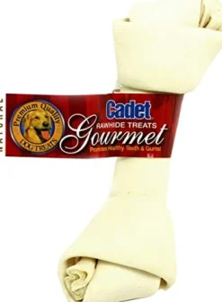 Cadet Gourmet Knotted Rawhide Bone Natural Dog Chews - Natural - 6 - 7 In