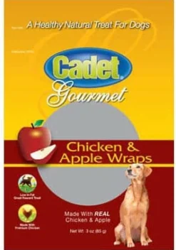 Cadet Gourmet Wraps Natural Dog Treats - Chicken and Apple - 3 Oz