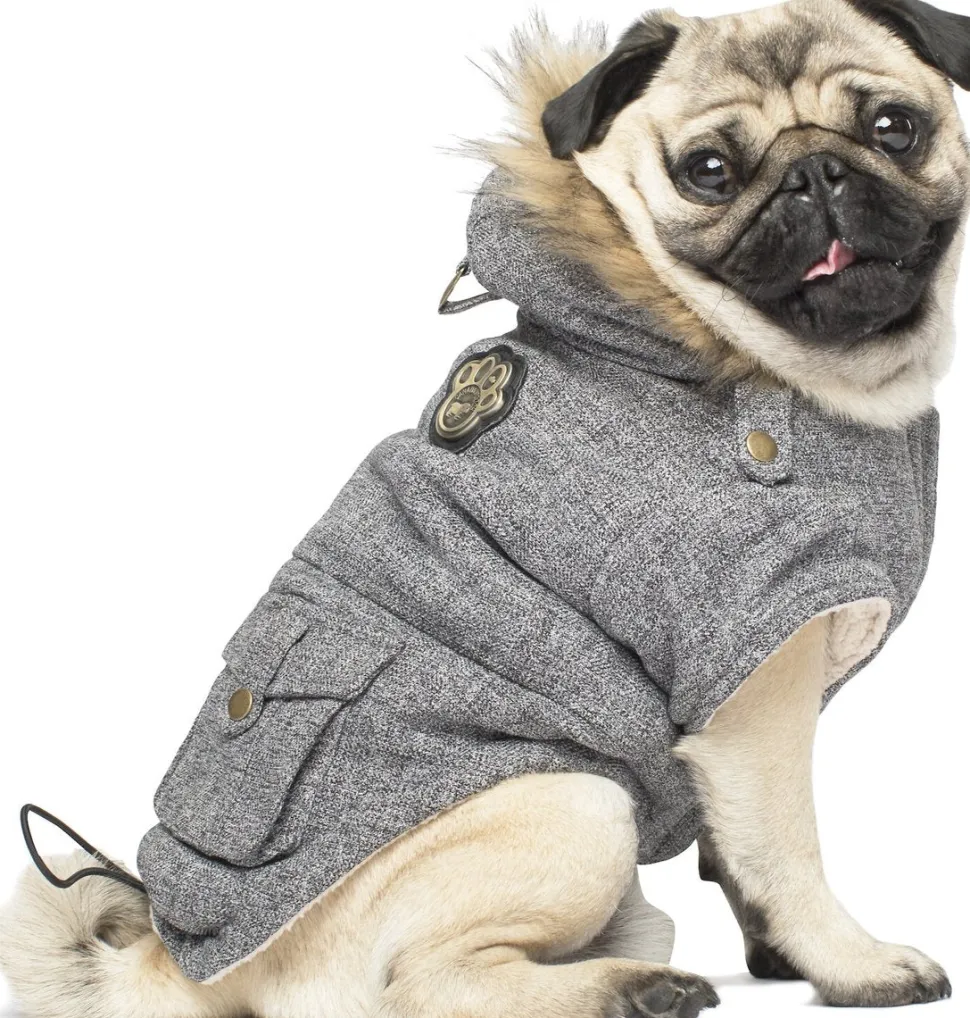 Canada Pooch Alaskan Army Salt and Pepper Dog Parka Jacket