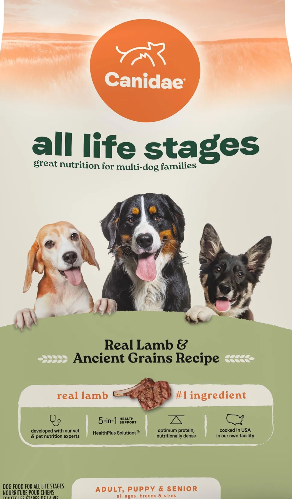 Canidae All Life Stages Premium Dry Dog Food - Real Lamb & Ancient Grains - 27 Lbs