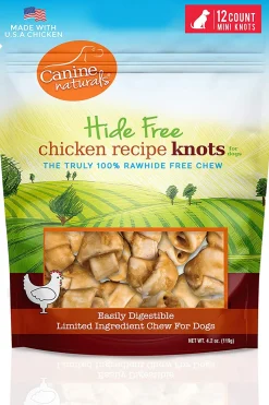 Canine Naturals Hide-Free Chicken Mini-Knot Natural Dog Chews - 4.2 oz - 12 Count