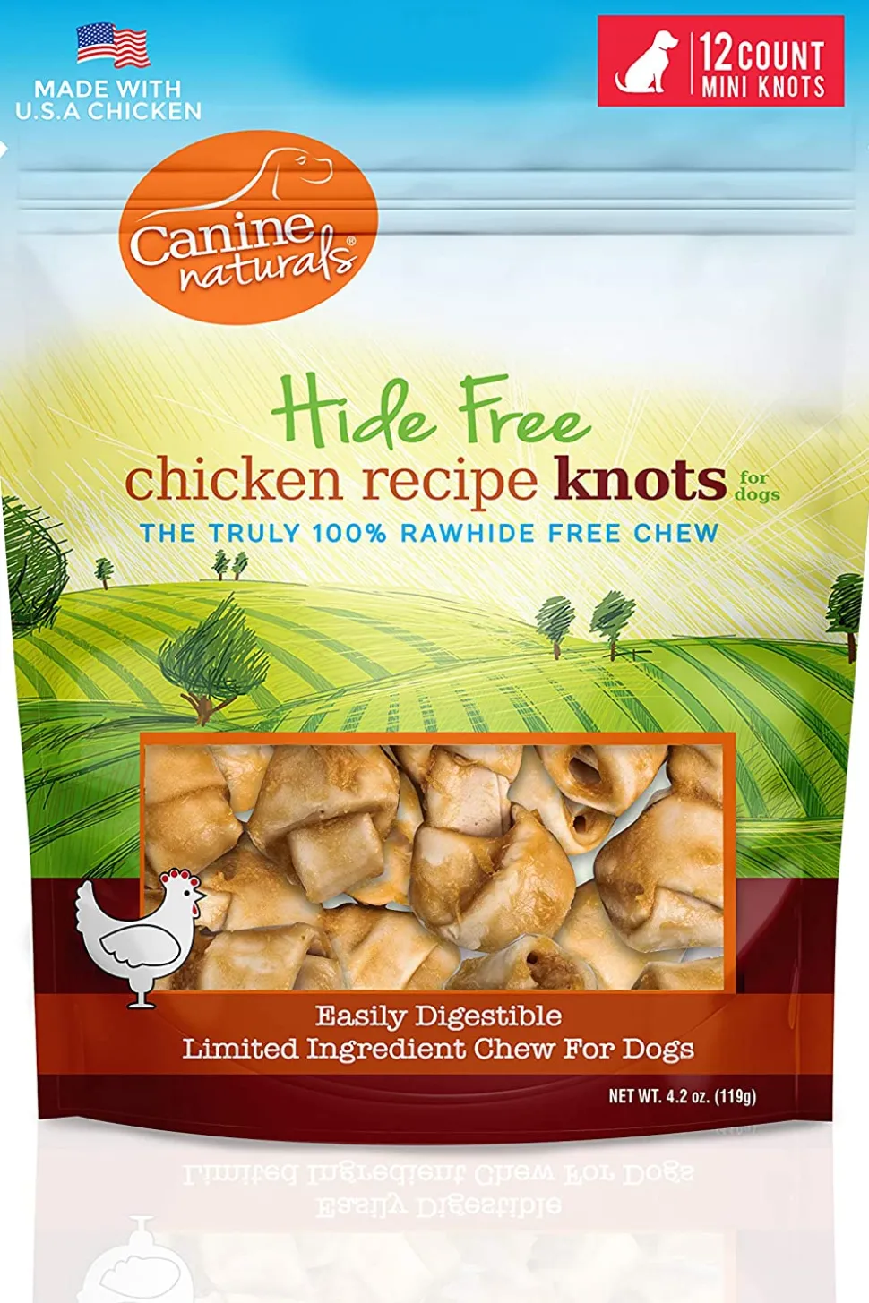 Canine Naturals Hide-Free Chicken Mini-Knot Natural Dog Chews - 4.2 oz - 12 Count