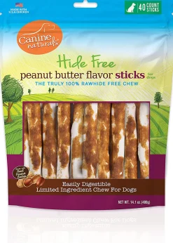 Canine Naturals Hide-Free Peanut Butter Chewy Dog Treats - 5 Inch - 14.1 oz - 40 Count