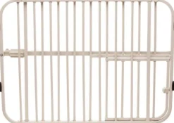Carlson Pet Expandable Metal Pet Gate with 8X8" Pet Door -White - L: 26-30" X W: 2" X H: 24"