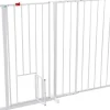 Carlson Pet Extra-Tall Walk-Though Metal Pet Gate with 10X7" Door - White - L: 37-60" X W: 2" X H: 38"
