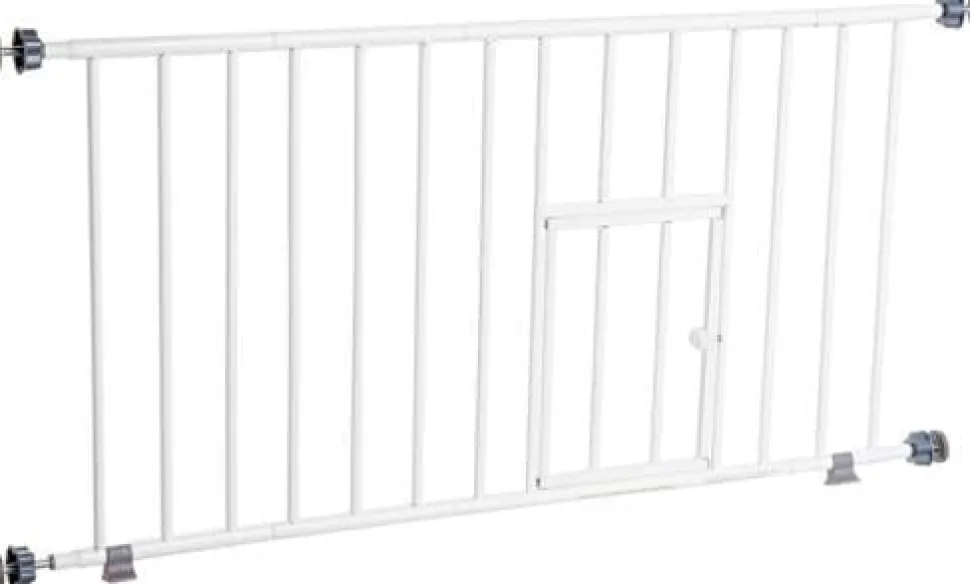 Carlson Pet Mini Metal Pet Gate with 9X10" Door and 6" Extension - White - L: 29-38" X W: 2" X H: 18"