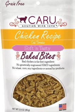 Caru Natural Chicken Recipe Bites Soft and Chewy Cat Treats - 3 oz