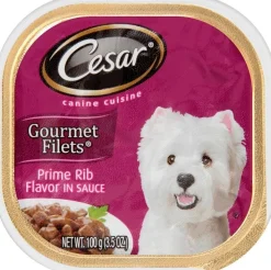 Cesar Canine Cuisine Gourmet Filets Prime Rib Flavor Wet Dog Food - 3.5 oz - Case of 24