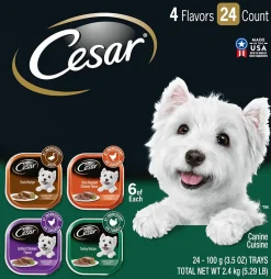 Cesar Canine Cuisine Poultry Multi-Pack Wet Dog Food - 3.5 oz - Case of 24