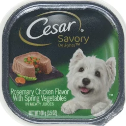 Cesar Canine Cuisine Savory Rosemary Chicken Flavor with Vegetables Wet Dog Food - 3.5 oz - Case of 24