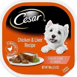 Cesar Canine Cuisine with Chicken & Liver in meaty juices Wet Dog Food - 3.5 oz - Case of 24