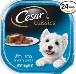 Cesar Canine Cuisine with Lamb in Meaty Juices Wet Dog Food - 3.5 oz - Case of 24