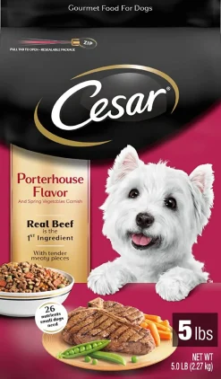 Cesar Dry Porterhouse Flavor Gourmet Dry Dog Food - 5 lb Bag