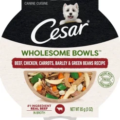 Cesar Wholesome Bowls Beef Chicken, Green Bean, Carrot, Barley Wet Dog Food - 3 oz - Case of 10