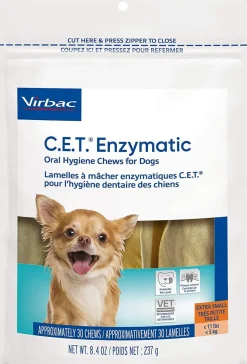 C.E.T. Enzymatic Oral Hygiene Chews for Dogs - Beef and Poultry - Extra Small - 30 Count