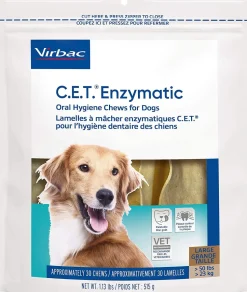 C.E.T. Enzymatic Oral Hygiene Chews for Dogs - Beef and Poultry - Large - 30 Count