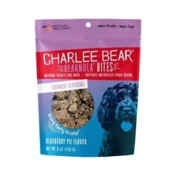 Charlee Bear Bearnola Bites Soft and Chewy Dog Treats - Blueberry Pie - 8 Oz