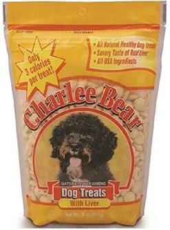 Charlee Bear Original Crunch Soft and Chewy Dog Treats - Chicken Liver - 6 Oz
