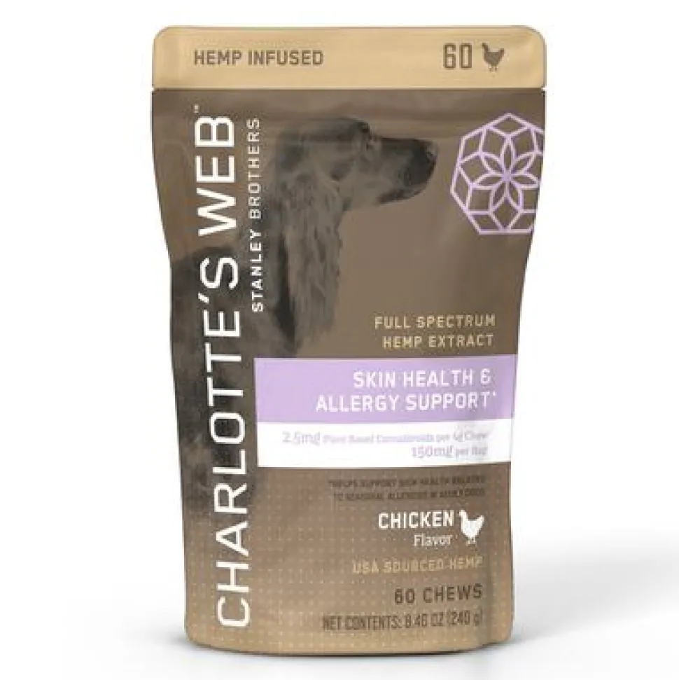Charlotte's Webb Dog Hemp Skin Healthy Chew - 60 Count