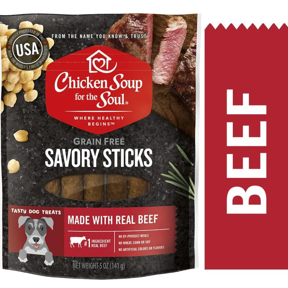 Chicken Soup for the Soul Savory Sticks Beef Soft and Chewy Dog Treats - 5 Oz - Case of 8