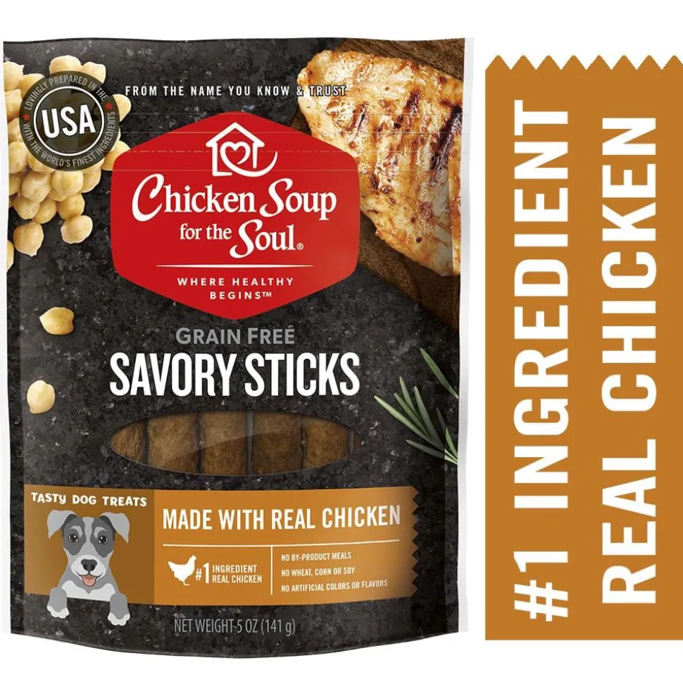 Chicken Soup for the Soul Savory Sticks Chicken Soft and Chewy Dog Treats - 5 Oz - Case of 8