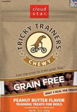 Cloud Star Grain Free Peanut Butter Chewy Tricky Trainers Soft and Chewy Dog Treats - 12 oz